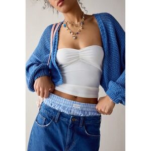 Urban Outfitters BDG Carla Tube Top Sweetheart Neckline in Ribbed White Size XL